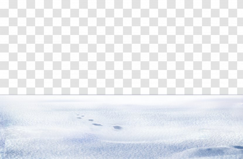 Blue Sky Pattern - Footprints Minimalist Decor With White Snow Transparent PNG