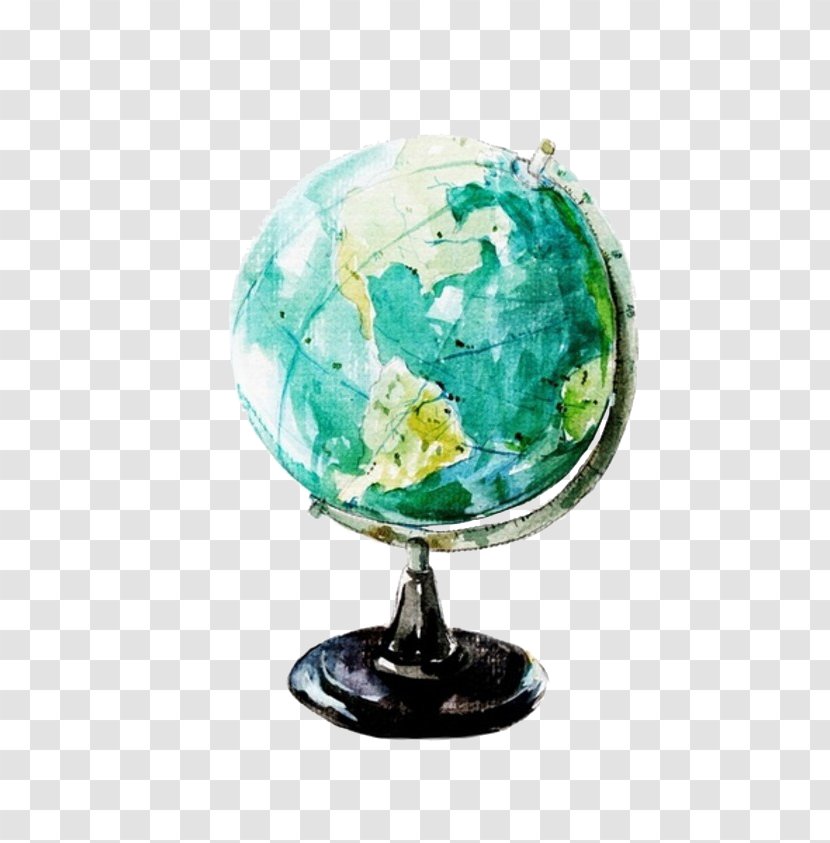 Globe Watercolor Painting World - Drawing Transparent PNG