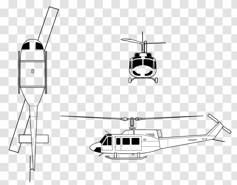 Bell 212 UH-1 Iroquois 412 UH-1N Twin Huey 204/205 - 214 Transparent PNG