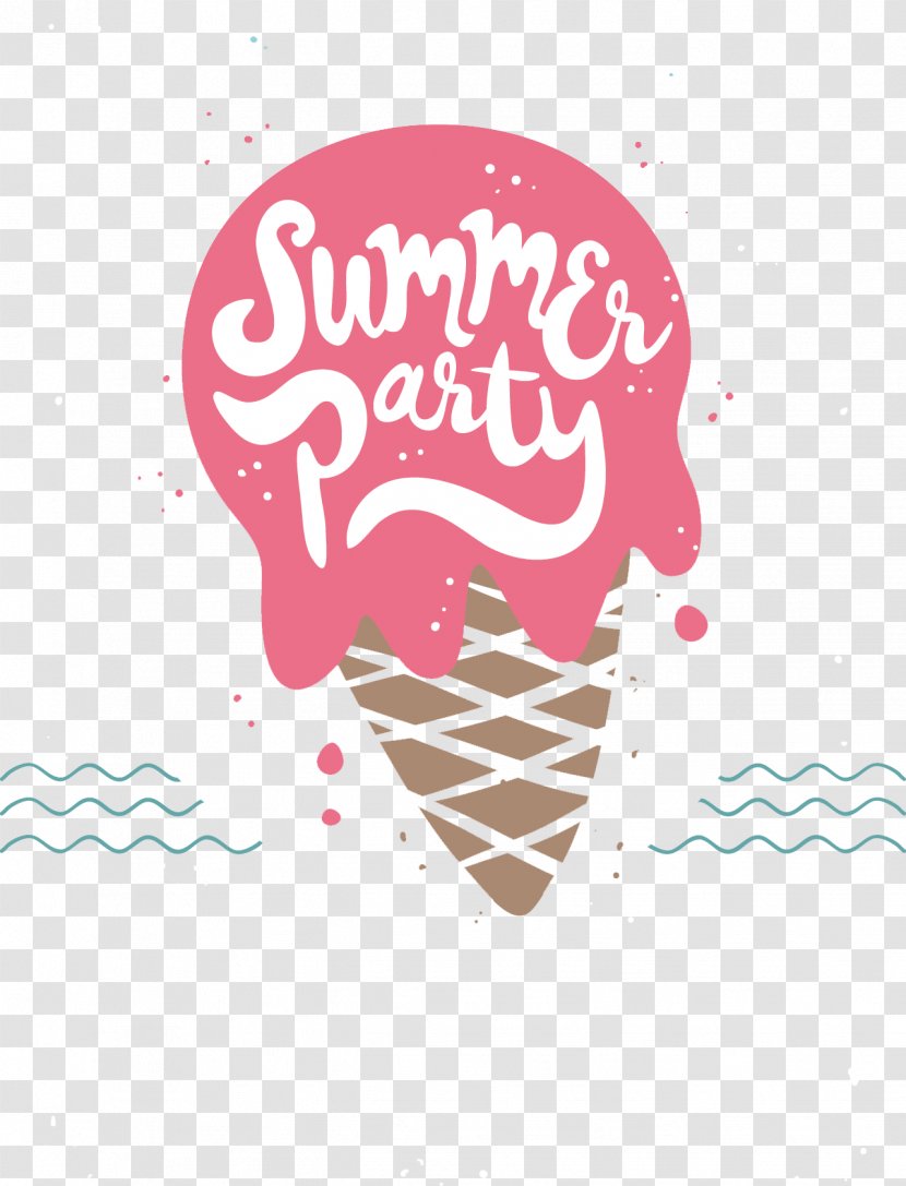 Ice Cream Euclidean Vector Flyer Party - Text - Pink Transparent PNG