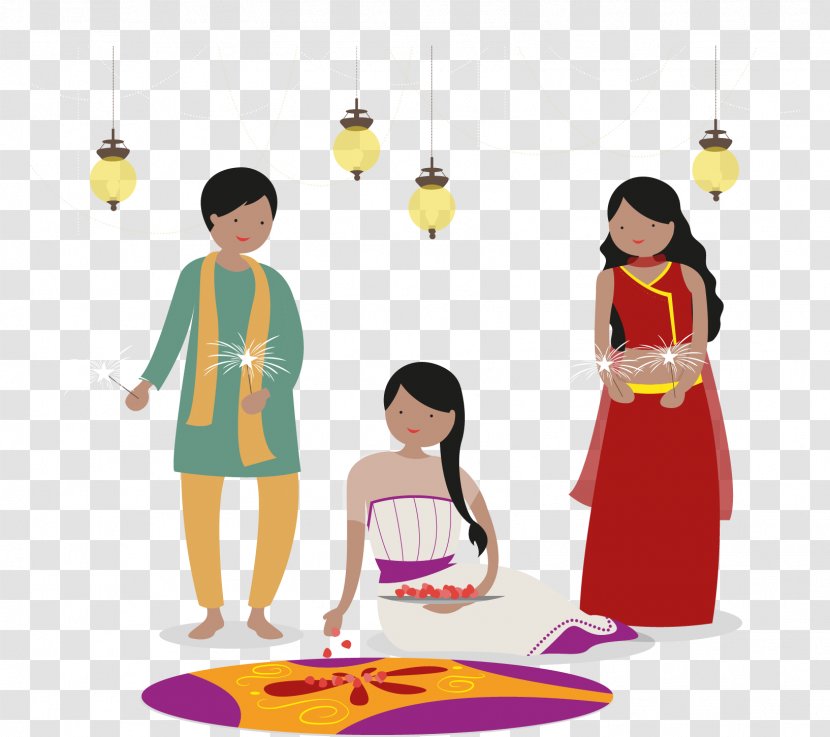 Culture Of India Photography - Silhouette - Vector Hand-drawn Characters In Transparent PNG