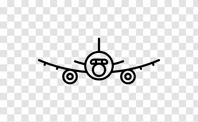Airplane Flight Airport Clip Art - Black And White Transparent PNG