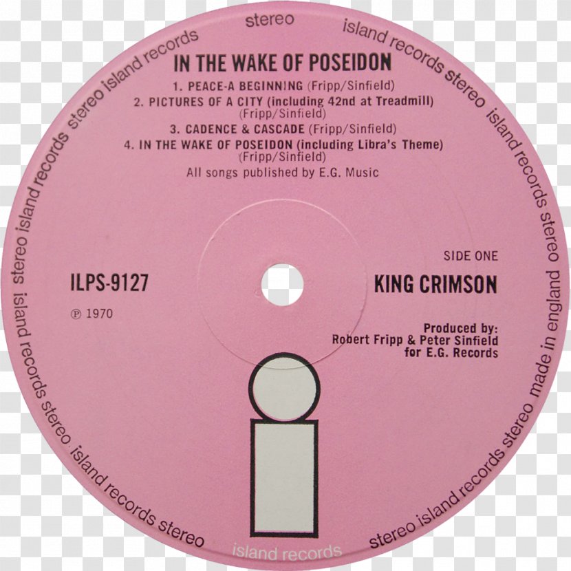 King Crimson In The Wake Of Poseidon Red Gatefold Record Label - Cartoon Transparent PNG
