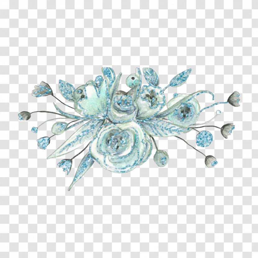 Blue Flower Aqua Teal Image - Turquoise Transparent PNG