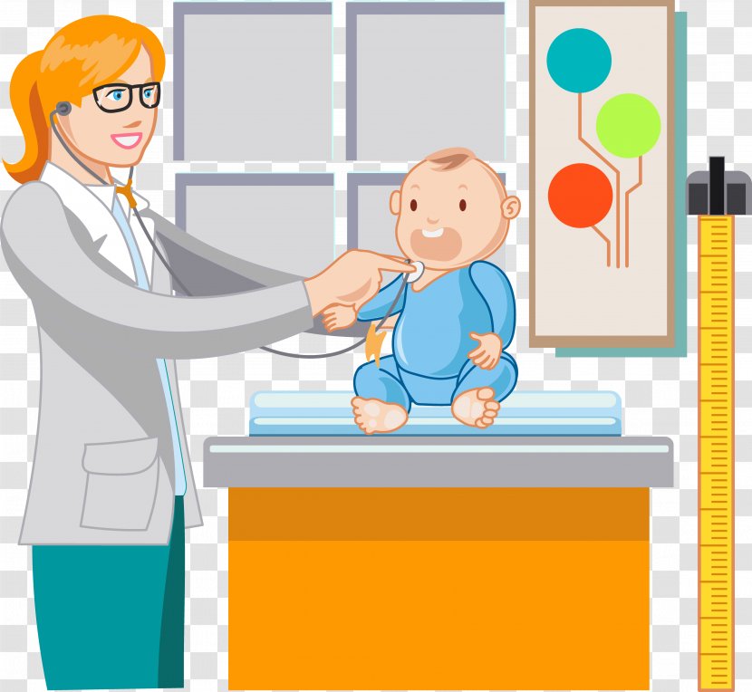 Infant Physician Stethoscope Tooth Pediatrics - Play - The Doctor Examined Baby Transparent PNG