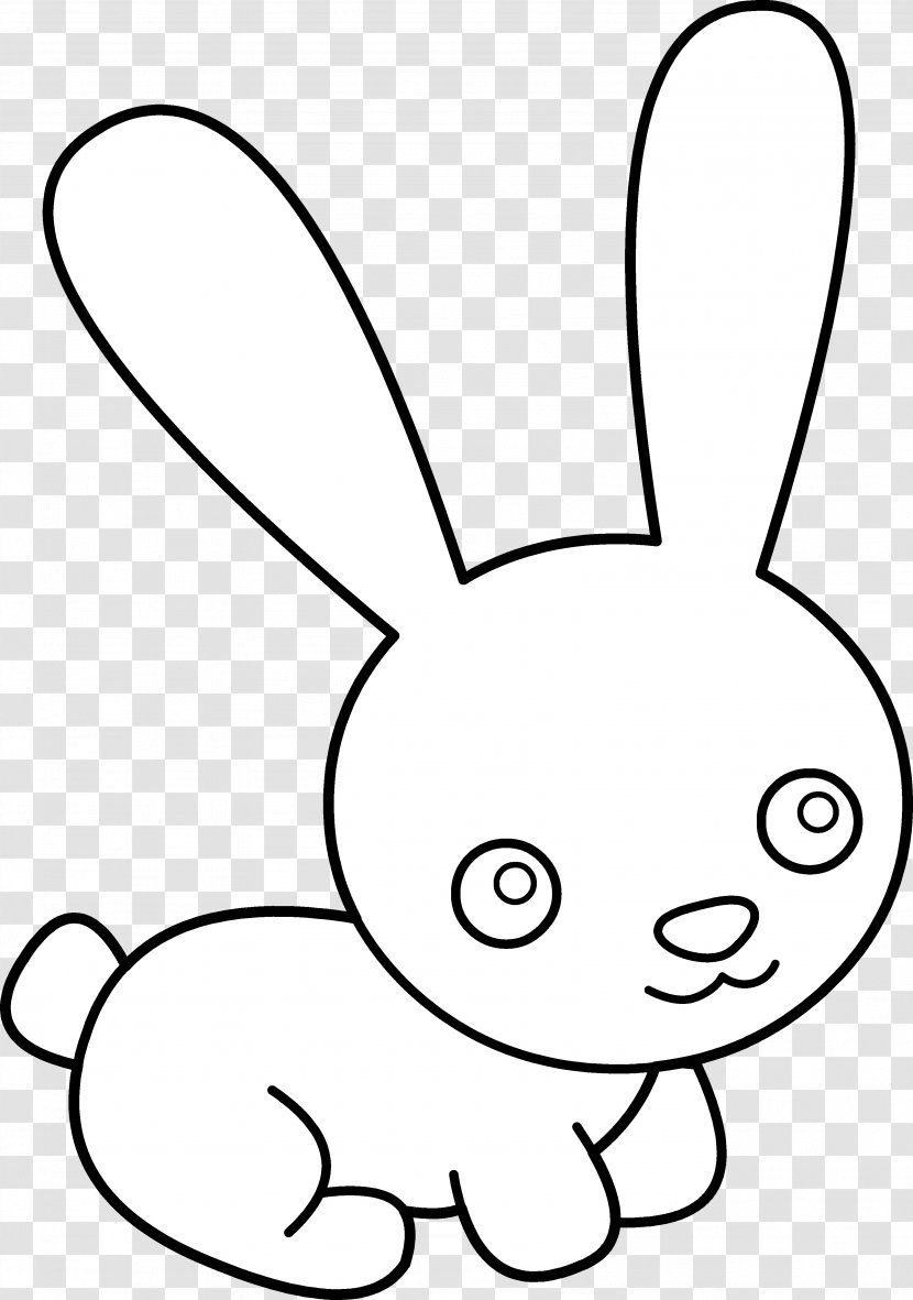 Easter Bunny White Rabbit Hare Clip Art - Black And Pictures Transparent PNG