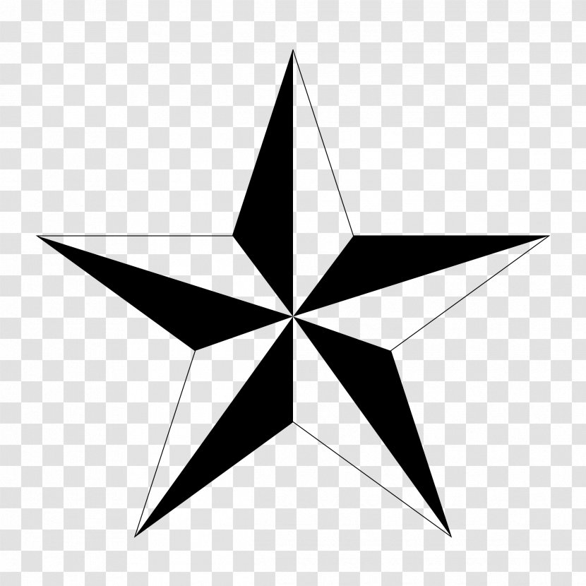 Nautical Star Tattoo Clip Art - Symmetry - Pentagram Transparent PNG