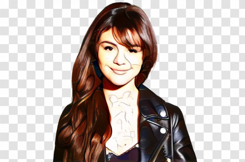 Selena Long Hair Coloring Bangs - Black Transparent PNG