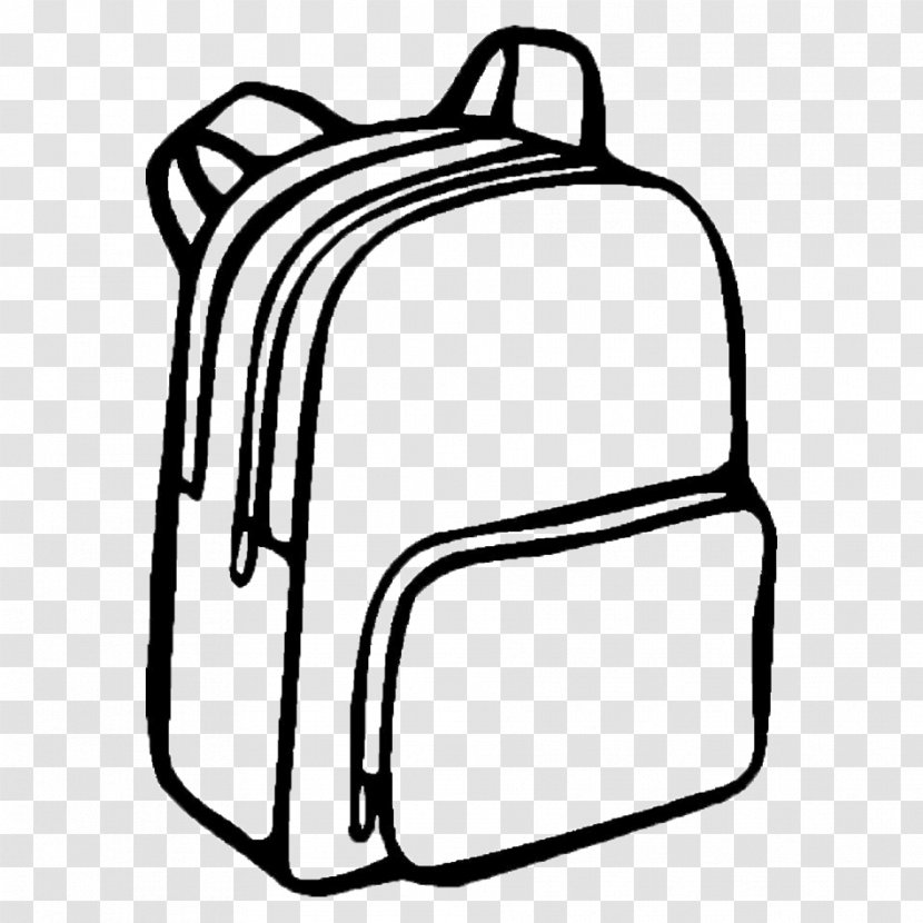 Coloring Book Backpack Bag School Drawing - Monochrome Transparent PNG