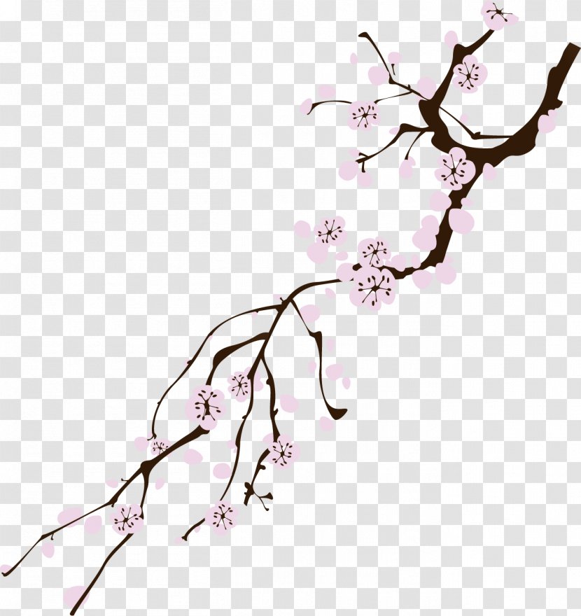 Design Plum Blossom Image - Tree - Adobe Watercolor Transparent PNG