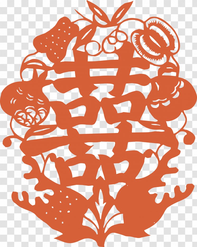 Double Happiness Papercutting Chinese Paper Cutting Clip Art - Farm Products Word Vector Transparent PNG