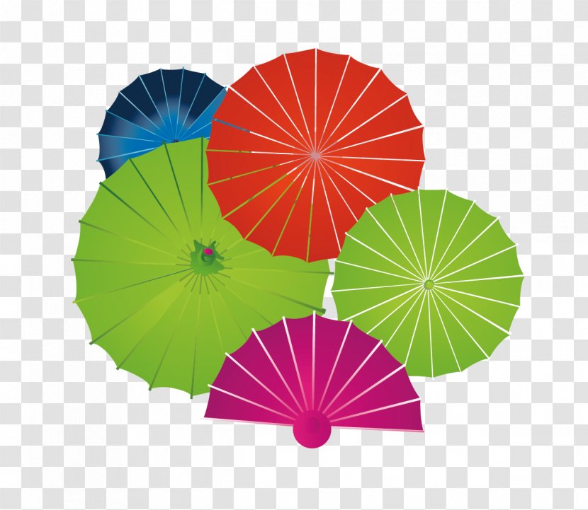 Umbrella - Magenta - Various Styles Of Umbrellas Vector Material Transparent PNG