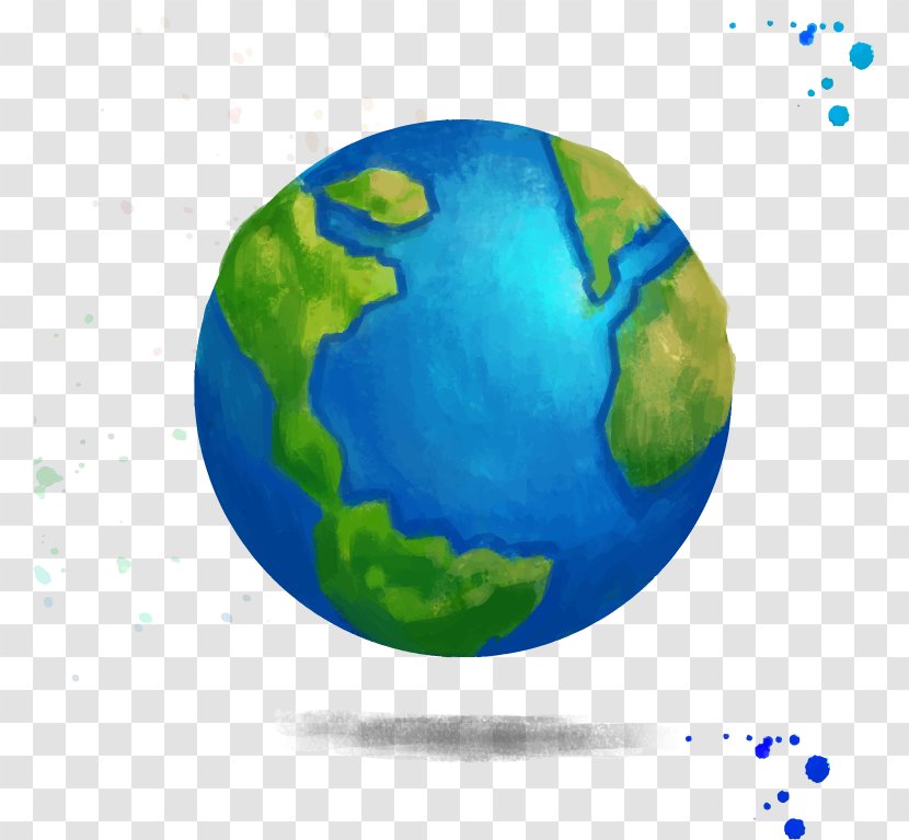 Earth Creative Watercolor Drawing - Planet Transparent PNG