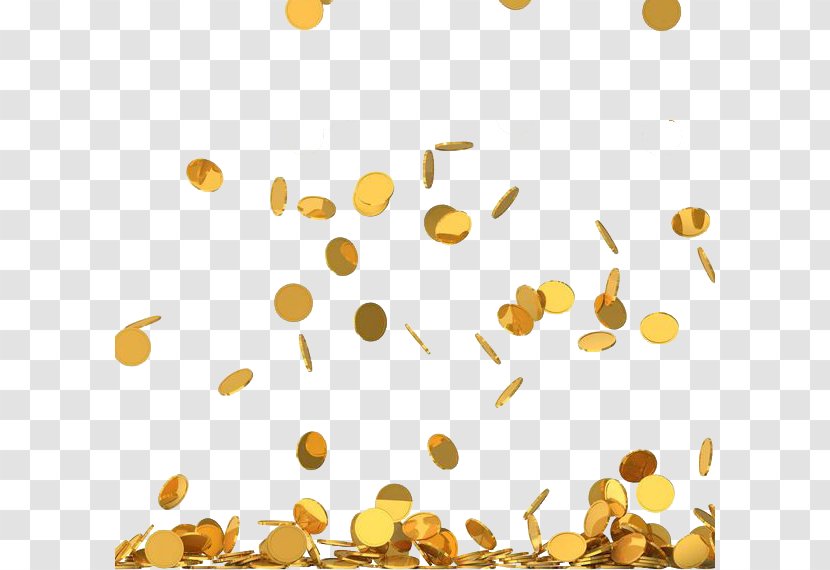 Coin Stock Photography Royalty-free Clip Art - Royaltyfree - The Gold Coins Falling Down In Sky Transparent PNG