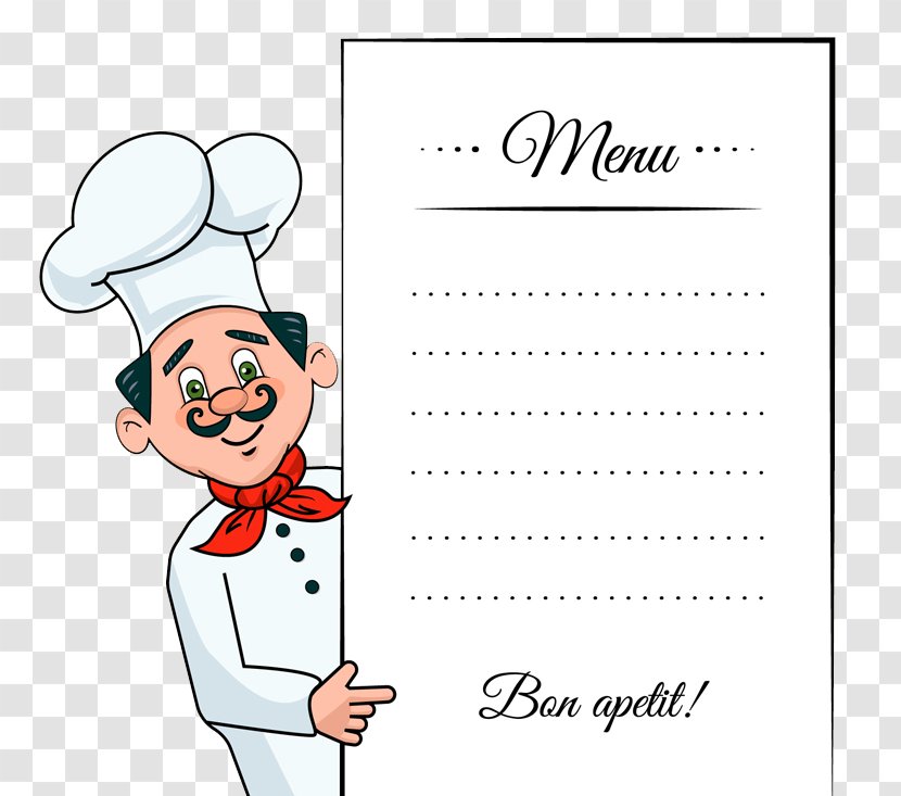 Menu Chef Take-out Template - Heart - Man Design Transparent PNG