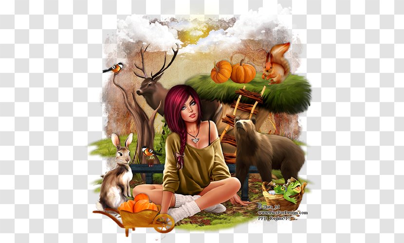 Wildlife Photomontage Human Behavior Fauna - Autumn Forest Transparent PNG