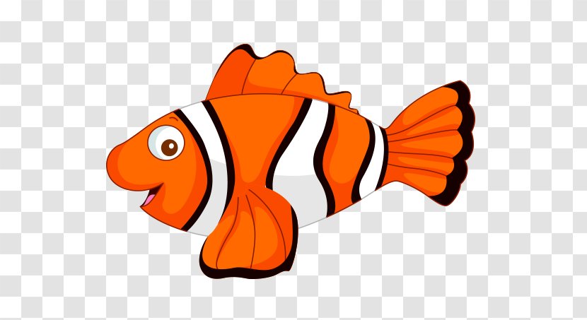 Clip Art Cartoon Fish - Orange - Flirty Transparent PNG
