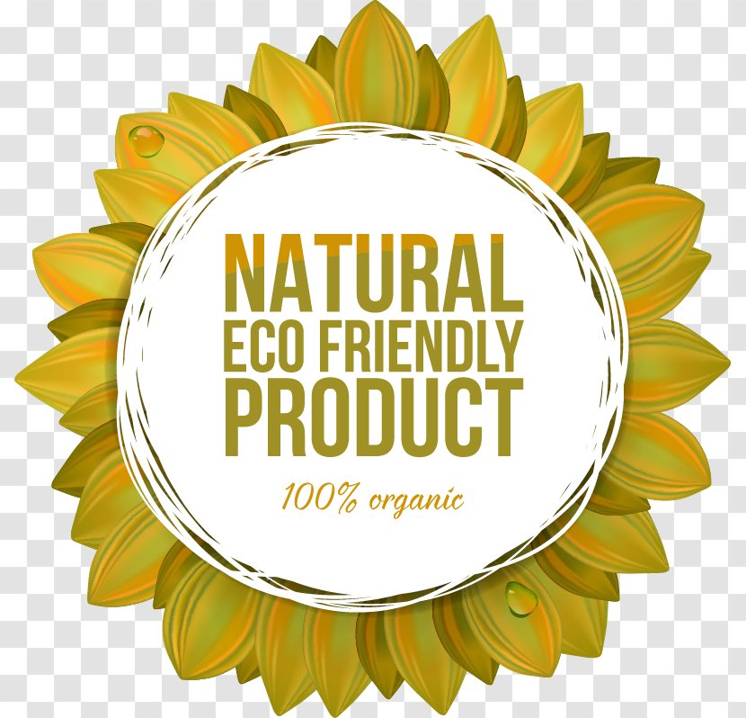 Environmentally Friendly Natural Environment Label - Yellow Hand Painted Sunflower Borders Texture Transparent PNG