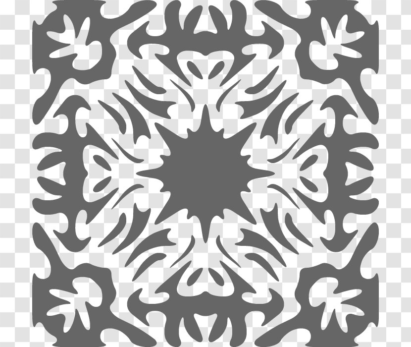 Kaleidoscope Template. - White - Monochrome Transparent PNG
