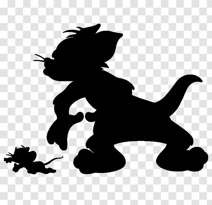 Tom Cat And Jerry Silhouette Stencil - Wall Decal Transparent PNG