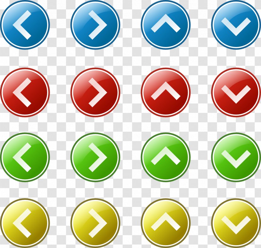 Arrow Button Clip Art - Computer Icon - Color Each Direction Of The Transparent PNG