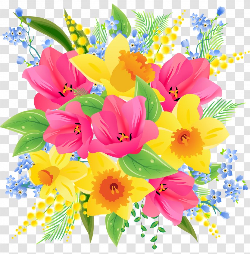 Flower Bouquet Clip Art - Annual Plant - Forget Me Not Transparent PNG