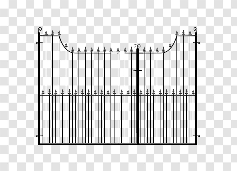 Fence Line Angle Material White - Monochrome - Wrought Iron Gate Transparent PNG