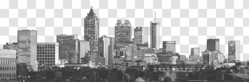 Downtown Atlanta Skyline Black And White Cityscape Photograph - Panorama Transparent PNG