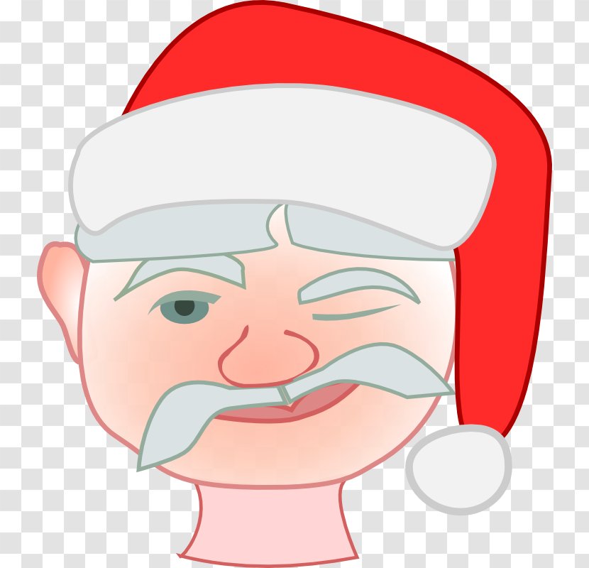 Santa Claus Wink Clip Art - Silhouette - Winking Cliparts Transparent PNG