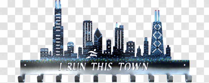 Skyline Chicago Marathon T-shirt Whitney M. Young Magnet High School Skyscraper - Art - Sports Hand Painted Transparent PNG