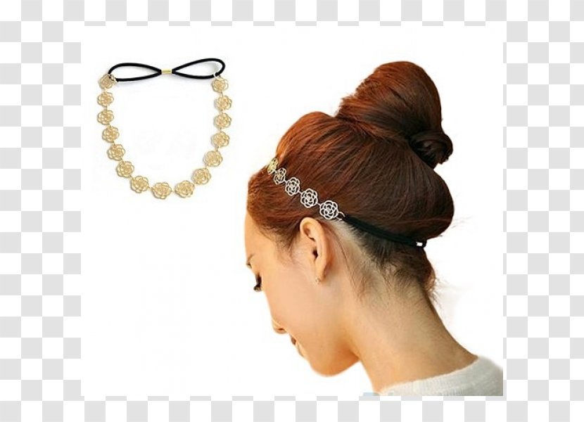 Headband Hair Fashion Barrette Rose - Rubber Bands - Flor Dourada Transparent PNG