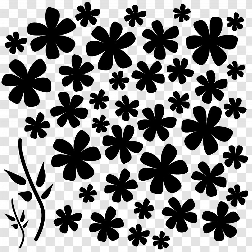 Petal Pattern Black & White - Plants - M Symmetry Design Transparent PNG
