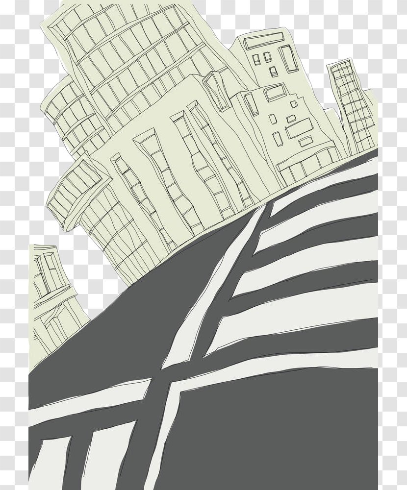 Pedestrian Crossing Zebra - Street - Hand Painted City Transparent PNG