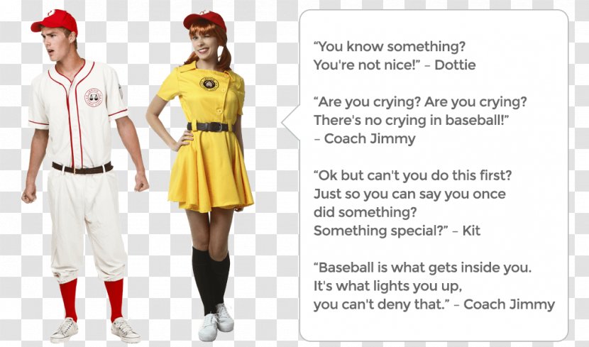 Rockford Peaches Costume All-American Girls Professional Baseball League - Text Transparent PNG
