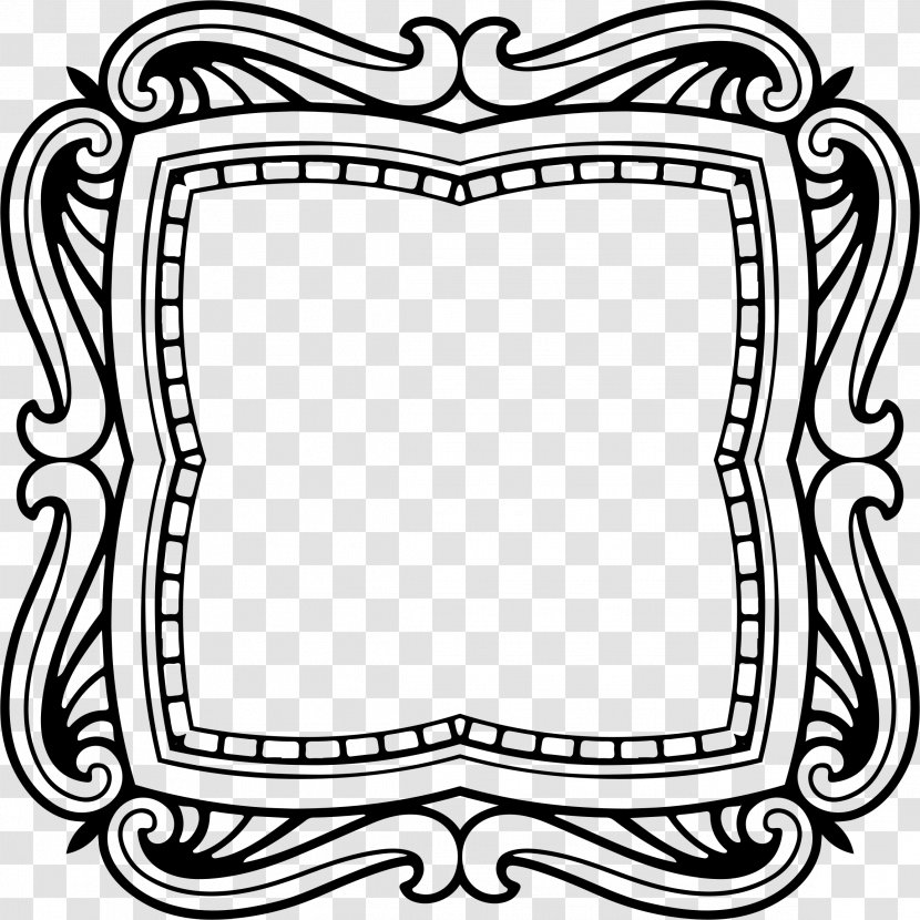 Drawing Picture Frames Mirror Ornament - Black And White - Retro Style Transparent PNG