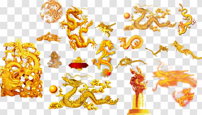 Chinese Dragon Gratis Designer - Yellow - Golden Transparent PNG