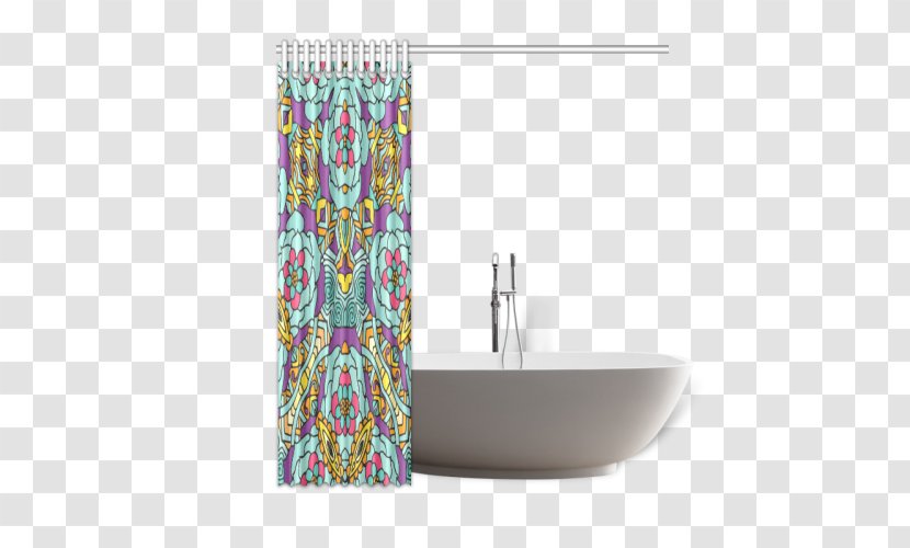 Douchegordijn Curtain Shower Bathroom Textile - Watercolor Transparent PNG