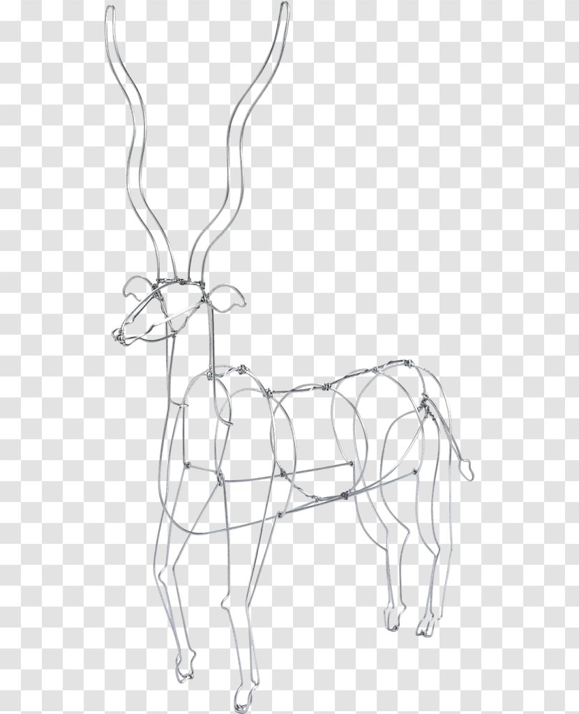 Reindeer Wire Sculpture Impala Africa - Watercolor Transparent PNG