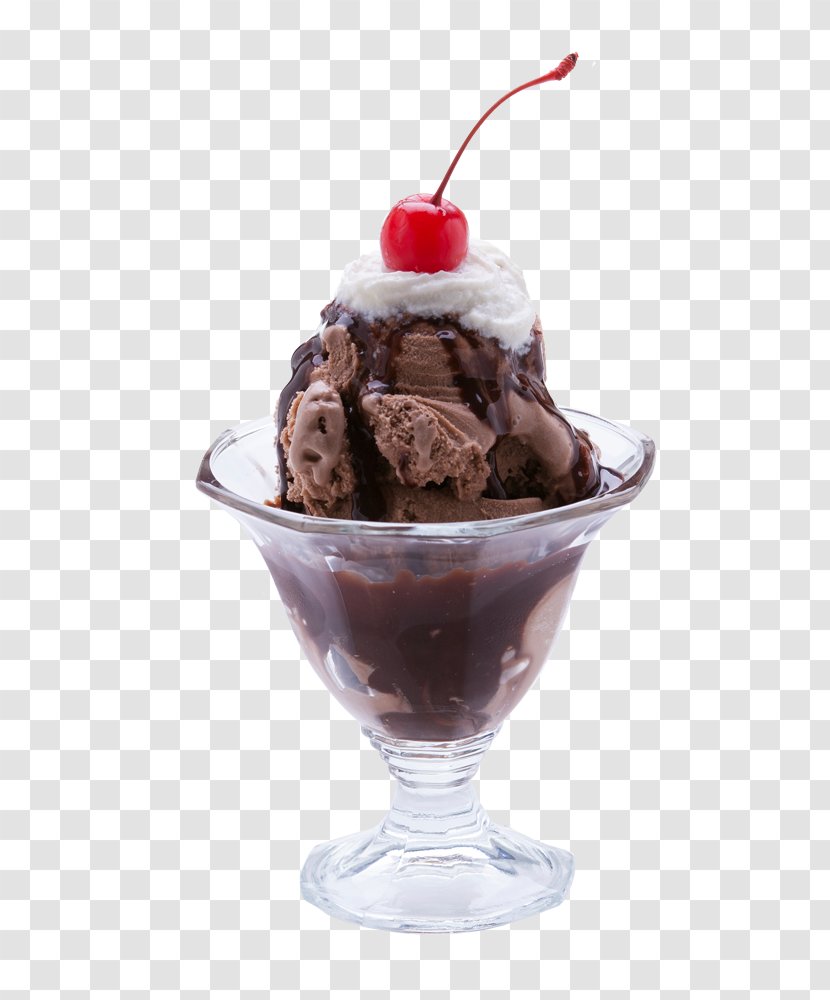 Sundae Chocolate Ice Cream Dame Blanche Cones - Frozen Dessert Transparent PNG