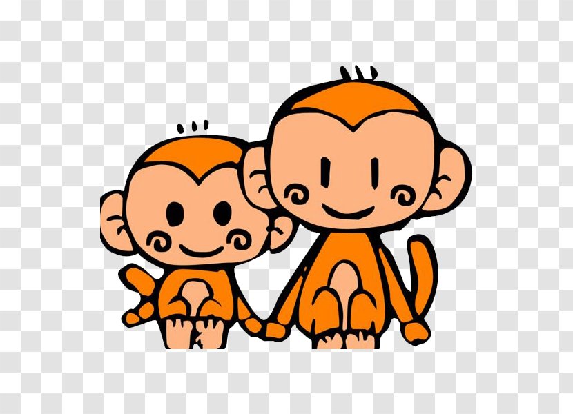 Monkey Cartoon - Area - Two Cute Monkeys Transparent PNG