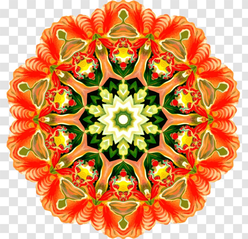 Floral Design Kaleidoscope Symmetry Cut Flowers Transparent PNG