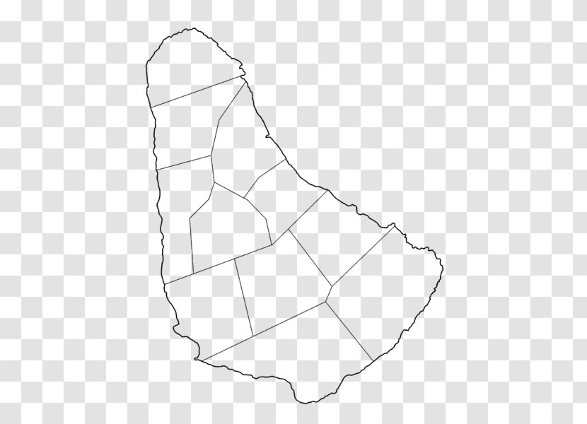 Parishes Of Barbados Blank Map Mapa Polityczna - Line Art - Shape Transparent PNG