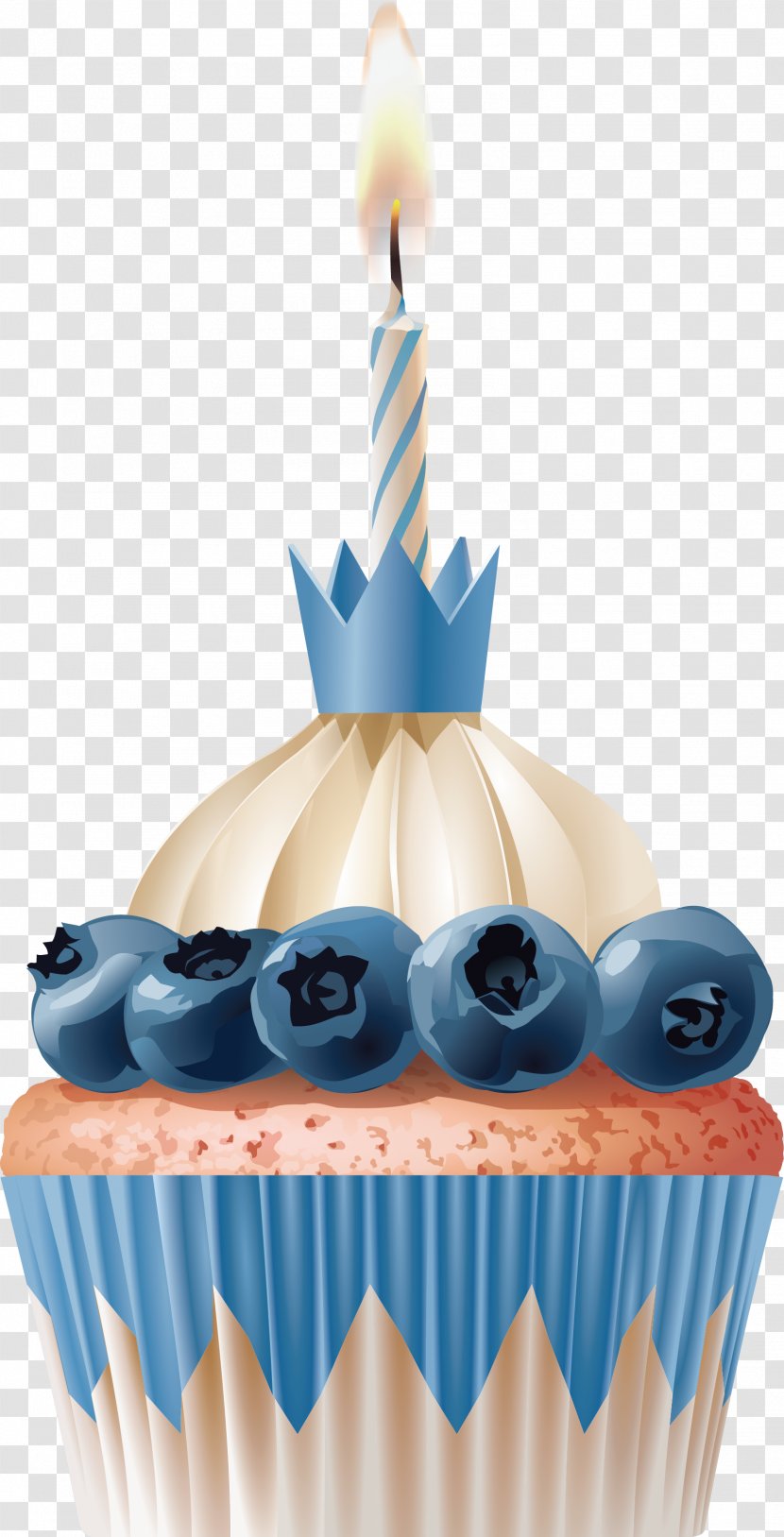 Cupcake Birthday Cake Bakery Muffin Madeleine - Blueberry Cupcakes Transparent PNG
