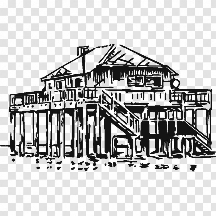 Arcachon Bay Cabane Tchanquée Sticker - Black And White - Colored Arrows Stickers Transparent PNG