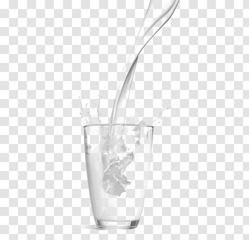Old Fashioned Highball Glass Drink Black And White - Milk Transparent PNG