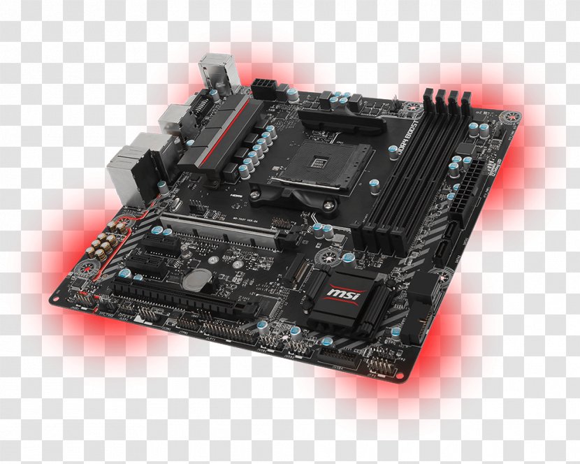 Socket AM4 MicroATX Motherboard MSI B350M MORTAR - Electronic Device - Computer Transparent PNG