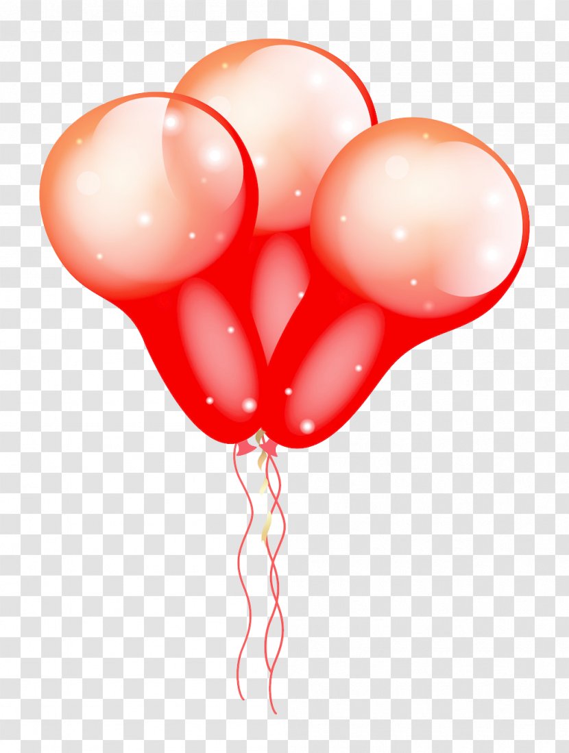 Balloon Download Ribbon - Heart - Deformation Texture Of Red Balloons Transparent PNG