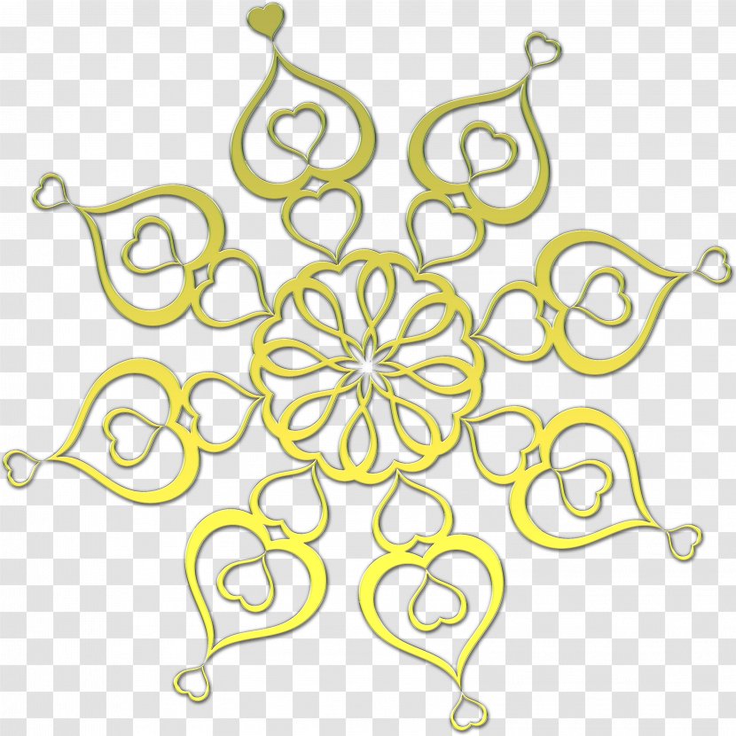 Body Jewellery Circle Yellow Area Symmetry - Organism - Snowflakes Transparent PNG