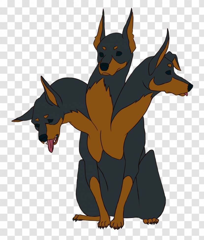 Cerberus Dobermann Hades Drawing Legendary Creature - Hellhound - Doberman Transparent PNG