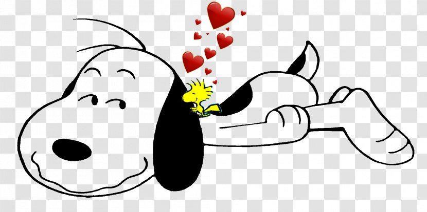 Snoopy Woodstock Love Peanuts Clip Art - Silhouette Transparent PNG